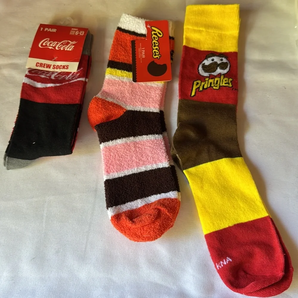 Reese's, Coca-Cola, and Pringles Crew Socks - Multi-Color Pack - Picture 3 of 4